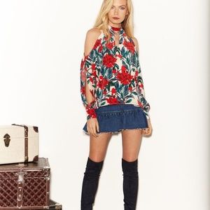 Chloe Oliver Serena Cold Shoulder Floral Blouse